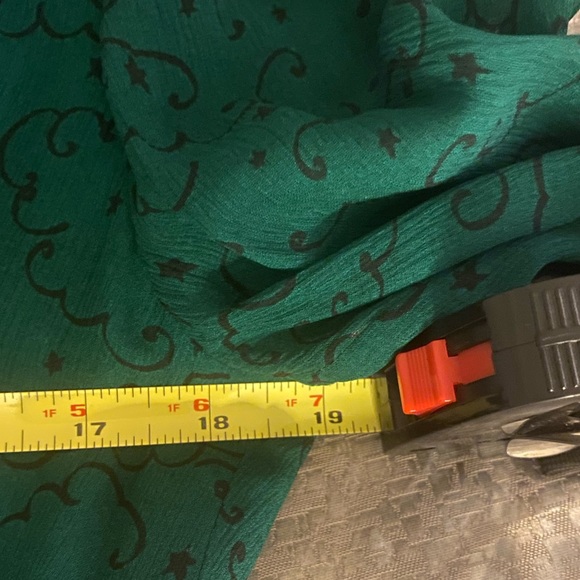 Escada Green & Black print faux wrap dress. - Picture 10 of 11